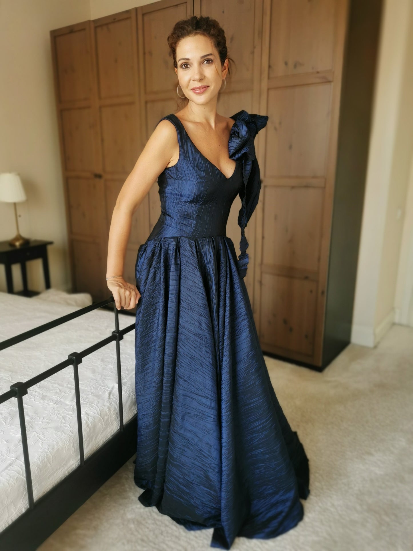 Midnight blue taffeta dress