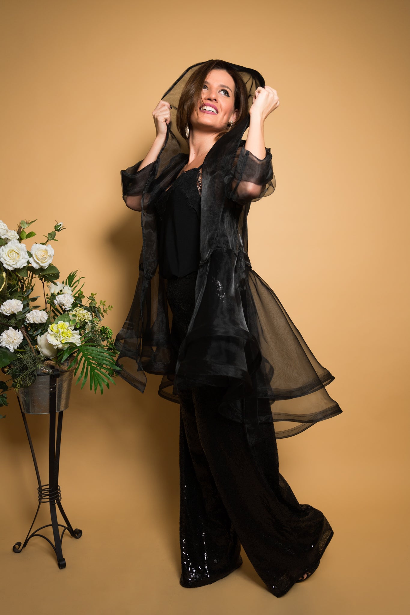The silky organza jacket is made by high quality organza and will successfully complete your favorite outfit.  It can be matched in many ways in different occasions, giving you every time a different and unique look Alina Cristea Maralyn