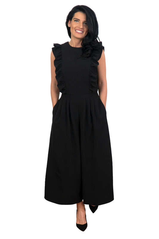 Salopeta neagra cu volane - Maralyn